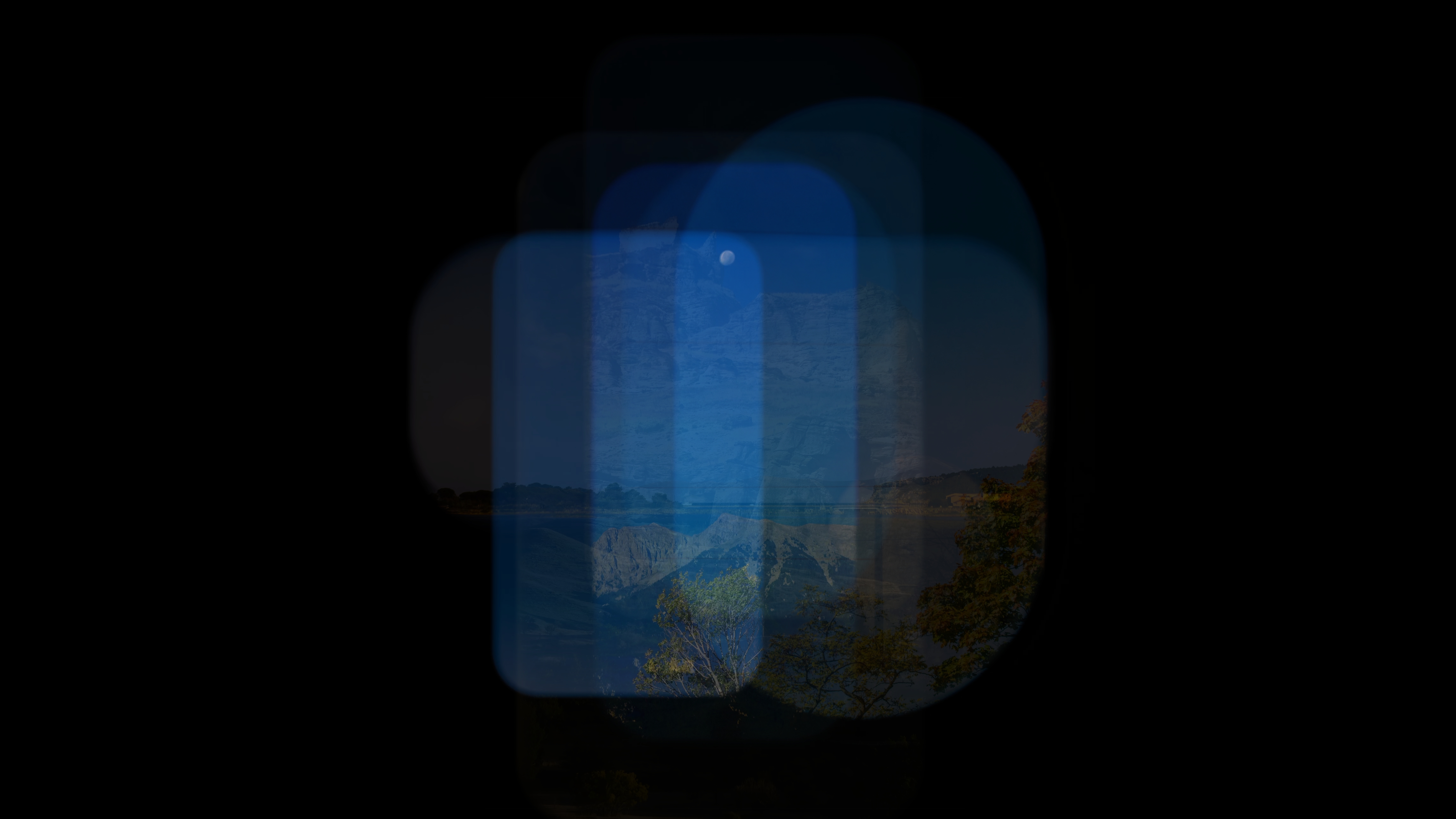Moon Through a Train Window